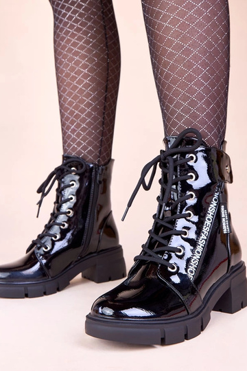 Stivali neri lucidi in...