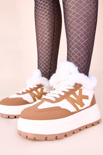 Scarpe sportive marroni foderate in pelliccia Nicha