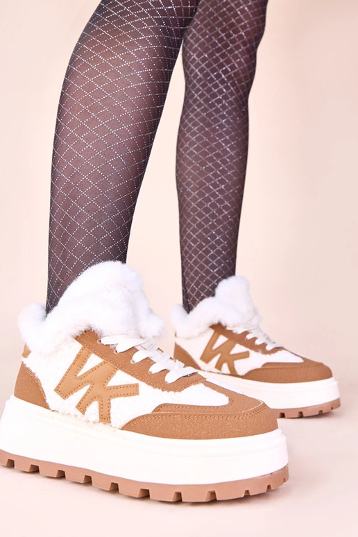 Scarpe sportive marroni foderate in...