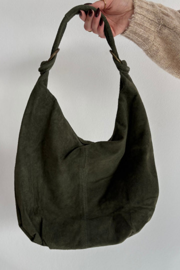 Borsa in suede naturale verde scuro Floriah 2