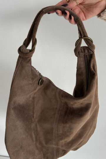 Borsa in suede naturale color sabbia scuro Floriah 2