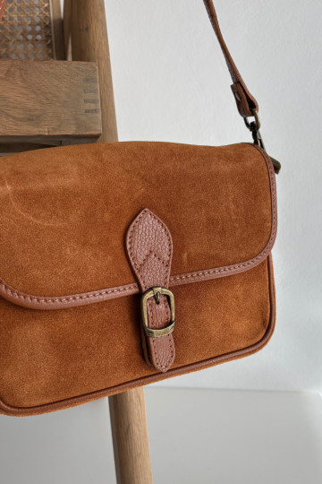 Borsa postina in suede artificiale marrone Norla