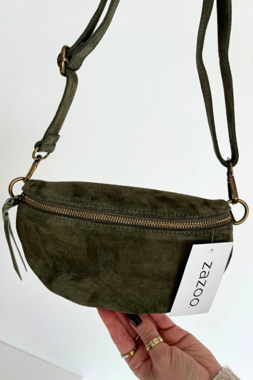 Skórzana dalla pelle scamosciataoAa Palmare sul busto verde INessa