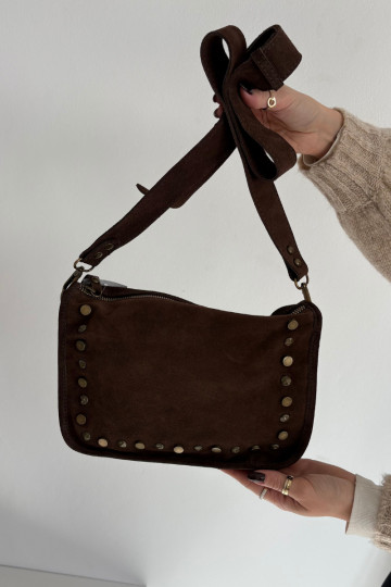 Skórzana dalla pelle scamosciataoAa Palmare Zdobiona Con strass CzekoladoAa Savra 2