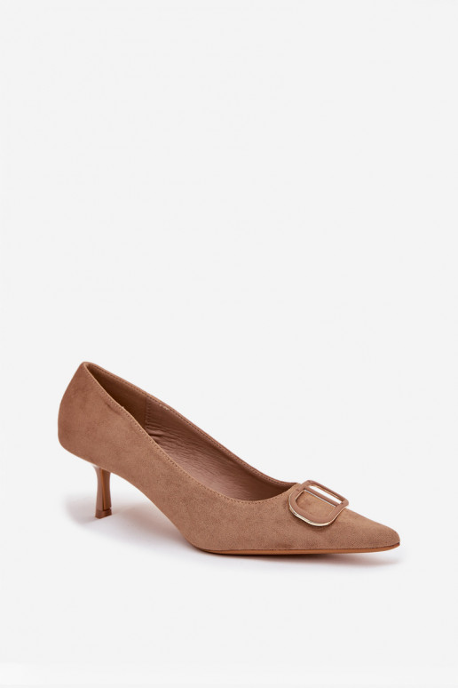 scarpe col tacco alto Femminile Con decorazioni Detalem beige Amelora