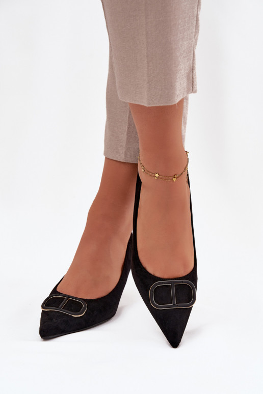 scarpe col tacco alto Femminile Con decorazioni Detalem colore nero Amelora