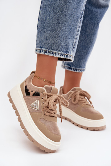 riscaldamento Scarpe modello sneakers Femminile con una piattaforma beige Florinda 2