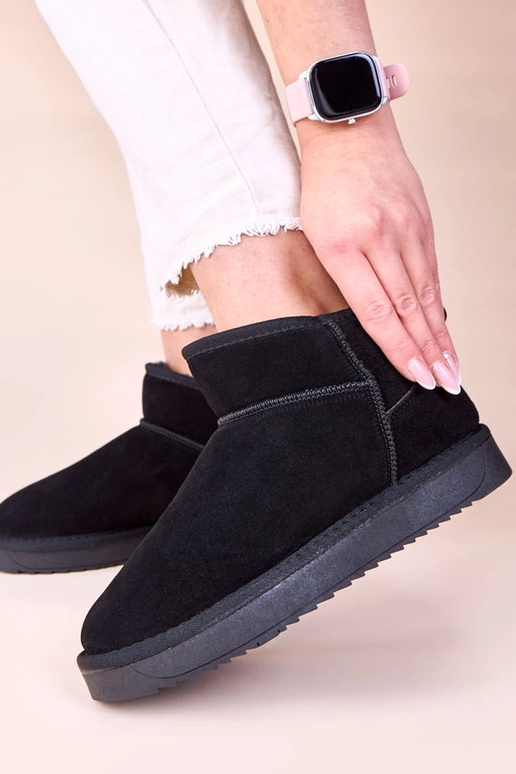 Stivali da neve neri in pelle...