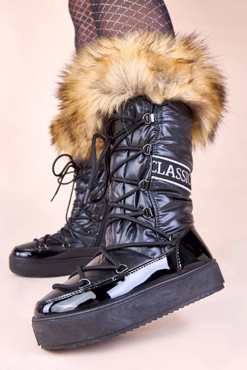 Stivali eskimo neri con pelliccia Malida 2