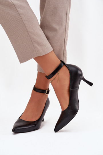 Scarpe con tacco alto con cinturini neri Perrine