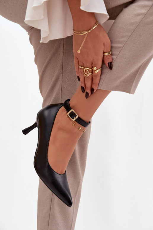 scarpe col tacco alto Scarpe con cinghie colore nero Perrine