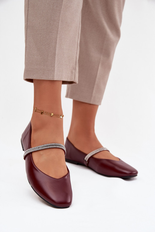 Ballerine FemminileBłyszczącymi Paskami Borgogna Ilirene