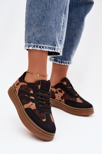 Scarpe sportive da donna nere con platform IN Łaty Denissa 2