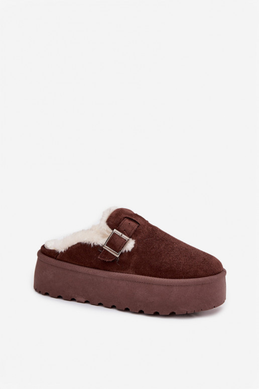 Stivali da neve Femminile con una pelliccia I con fibbie con una piattaforma CzekoladoAe Jessina