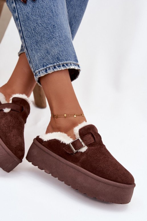 Stivali da neve Femminile con una pelliccia I con fibbie con una piattaforma CzekoladoAe Jessina