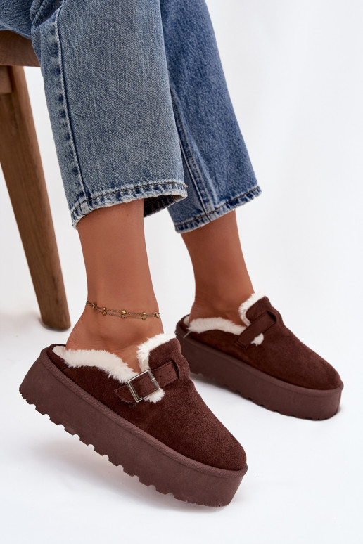 Stivali da neve Femminile con una pelliccia I con fibbie con una piattaforma CzekoladoAe Jessina