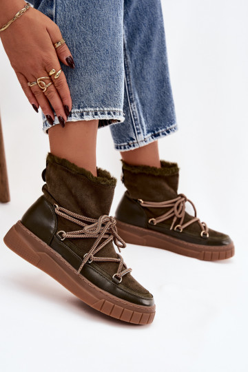 Stivali da neve Femminile con dettagli eleganti colore kaki Isalisse