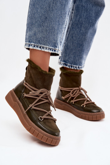 Stivali da neve Femminile con dettagli eleganti colore kaki Isalisse 2