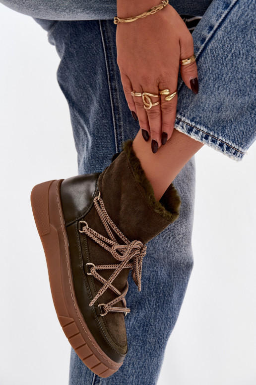 Stivali da neve Femminile con dettagli eleganti colore kaki Isalisse