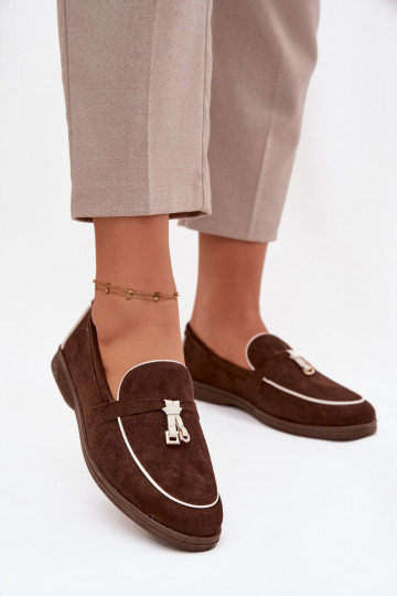 Mocassini marroni da donna in suede sintetico DarĮen 2
