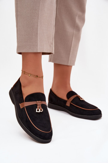 Mocassini neri da donna in suede sintetico DarĮen