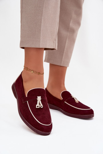 Mocassini bordeaux da donna in suede sintetico DarĮen 2