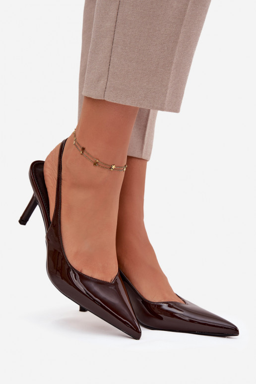 con effetto vernice Scarpe con tacchi sottili CzekoladoAe Phelia