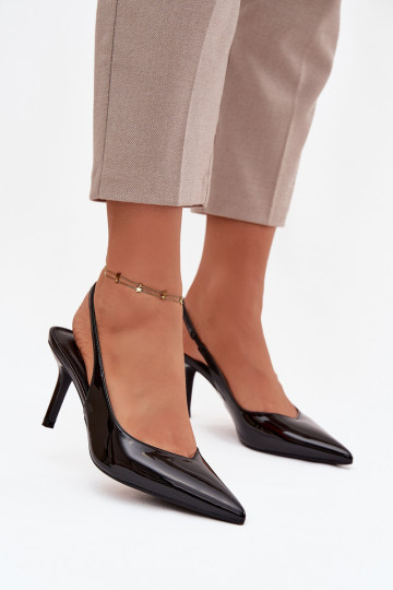 con effetto vernice Scarpe con tacchi sottili colore nero Phelia 2