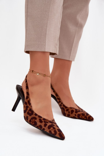 Scarpe Phelia con tacco sottile a motivo pelliccia di leopardo 2