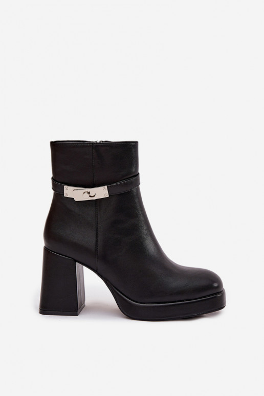 riscaldamento Stivali da donna con tacchi decorati colore nero Giordina