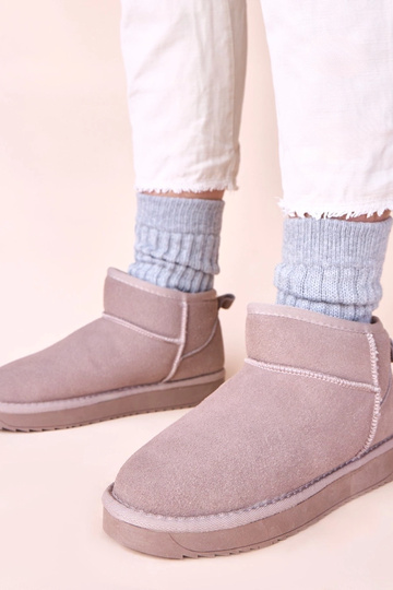 Stivali da neve grigi in suede naturale Besia