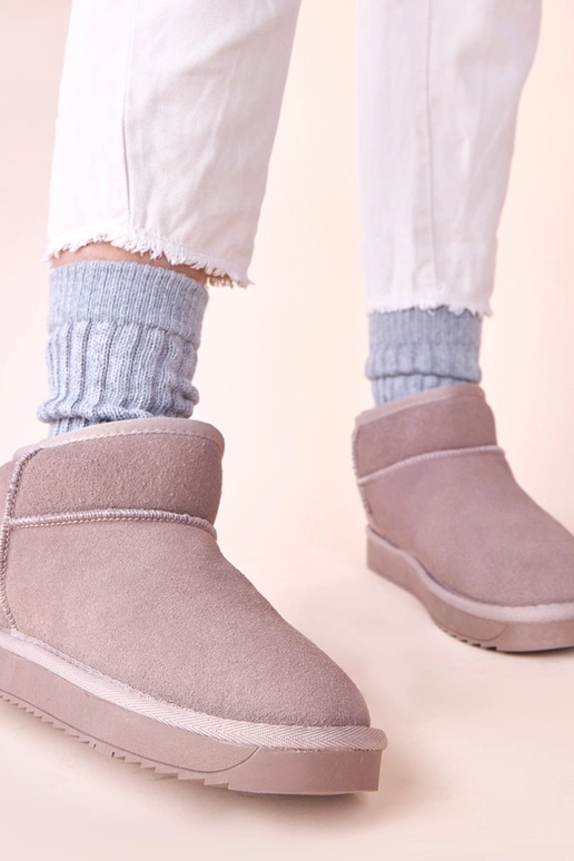 Stivali da neve grigi in suede...