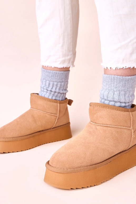 Stivali da neve marroni in suede...