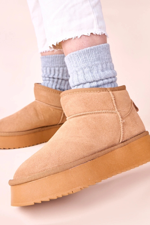 Stivali da neve marroni in suede...