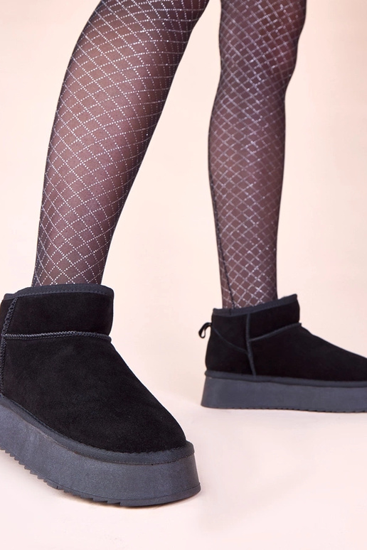 Stivali da neve neri in suede...