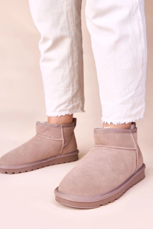 Stivali da neve grigi in pelle...