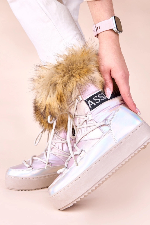 Stivali di neve argento con sfumatura...