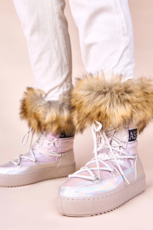 Stivali di neve argento con sfumatura...