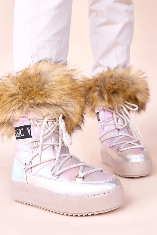 Stivali di neve argento con sfumatura...