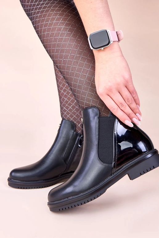 Stivaletti neri opachi classici con...