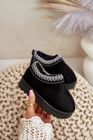 Stivali da neve per bambini con plateau, isolati con pelliccia interna in nero Vilabria