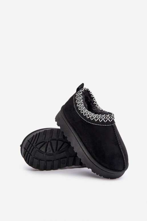 Stivali da neve per bambini con plateau, isolati con pelliccia interna in nero Vilabria