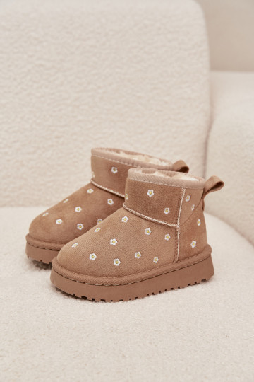 Stivali da neve Infantile Ozdobione con motivi florealiuszkami beige Gracina 2