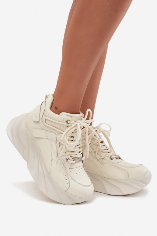 Scarpe modello sneakers Femminile pelle naturale GOE SS2N4037 Zgaszona Biel