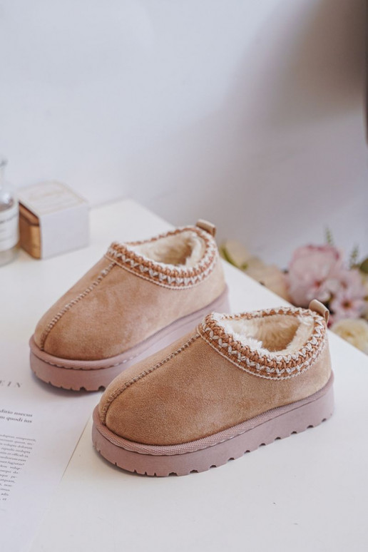 Stivali da neve Stivali Infantile con una piattaforma riscaldamento con pelliccia all interno beige Vilabria