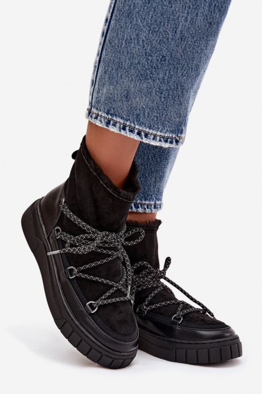 Scarpe da neve nere da donna con dettagli stilosi Isalisse