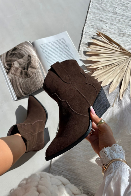 Un modello convincente stivali stile coAboy FemminileAbilitatoturalnego dalla pelle scamosciatau CzekoladoAe Beretta