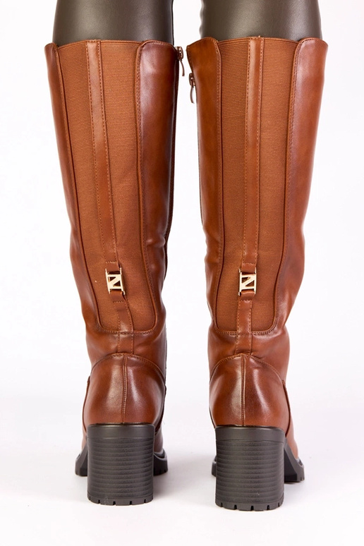 Stivali alti marroni in stile vintage...