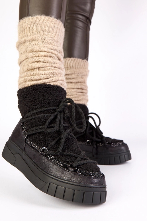 Stivali da neve caldi neri con...