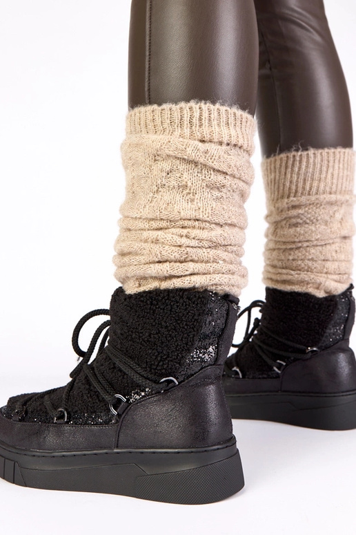 Stivali da neve caldi neri con...